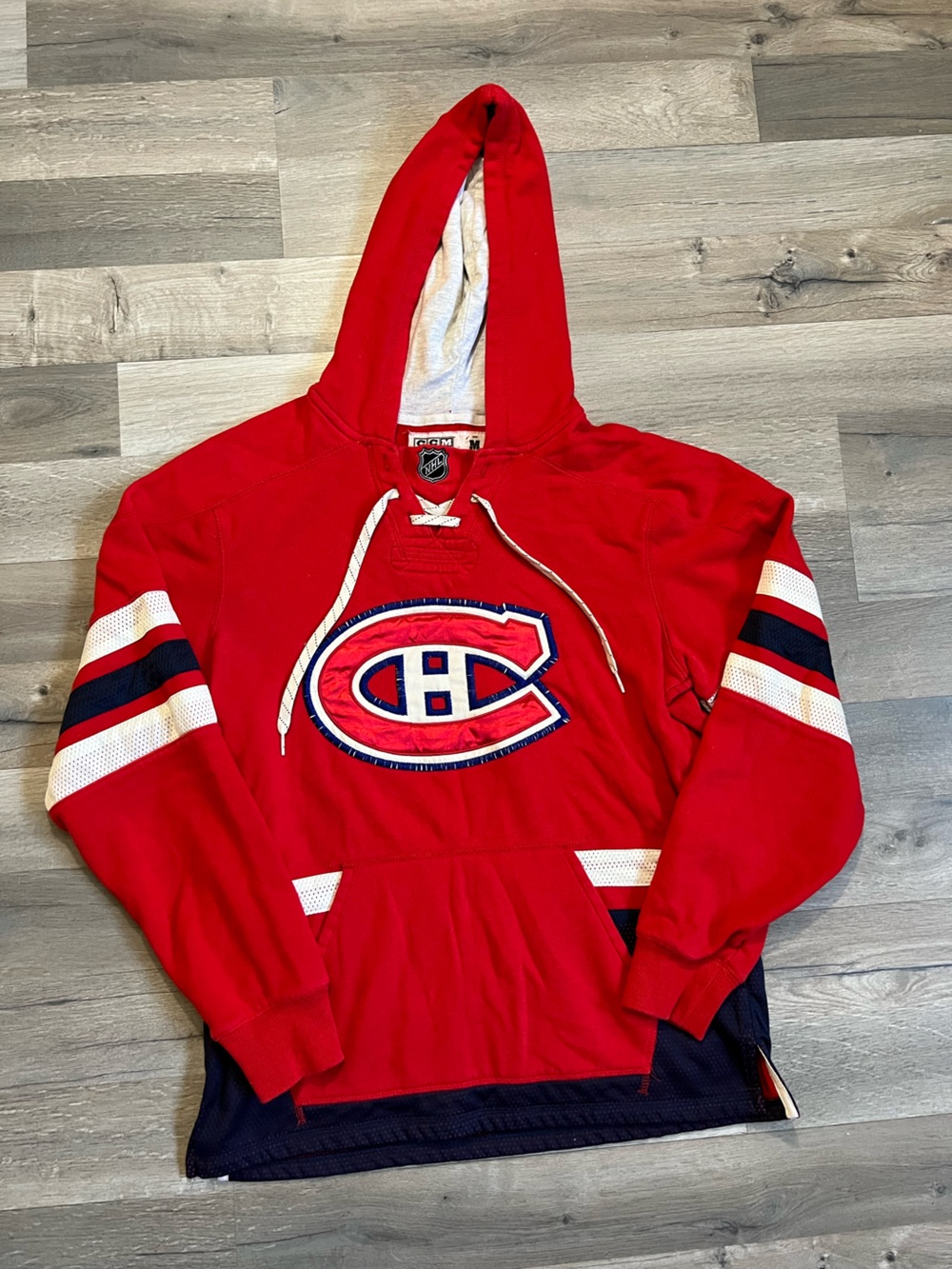 Vintage Montreal Canadiens Hoodie Medium CCM Hockey Jersey Sweatshirt Pullover M